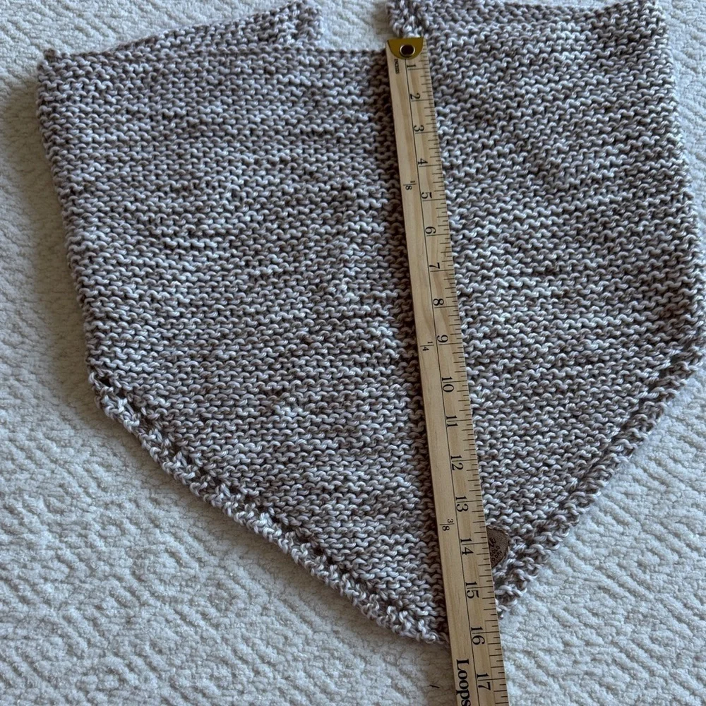 Light Brown and White Knit Bandana Handmade